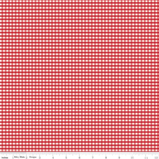 Gingham Red 1/8" Gingham Yardage by Riley Blake Designs