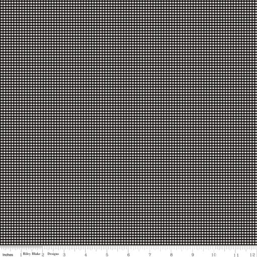 Gingham Black Micro Gingham Yardage by Riley Blake Designs