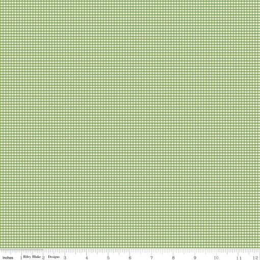 Gingham Green Micro Gingham Yardage by Riley Blake Designs