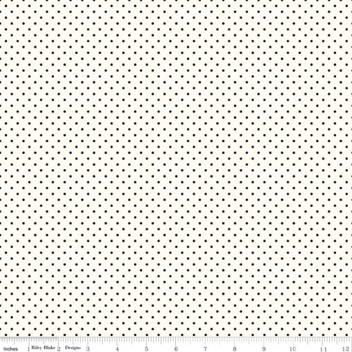 Le Creme Black Swiss Dot Yardage by Riley Blake Designs