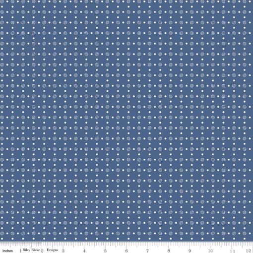 Bee Basics Denim Polka Dot Yardage by Lori Holt for Riley Blake Designs