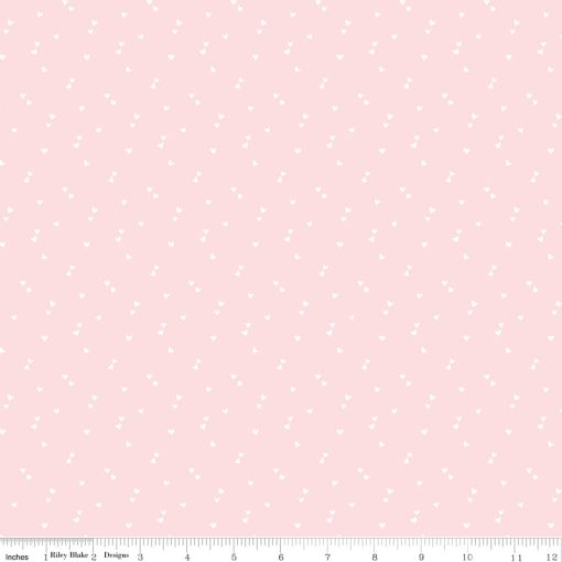 Seasonal Basics Pink Hearts Yardage by Riley Blake Designs