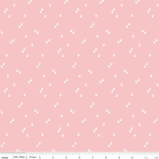 Seasonal Basics Pink Bunnies Yardage by Riley Blake Designs