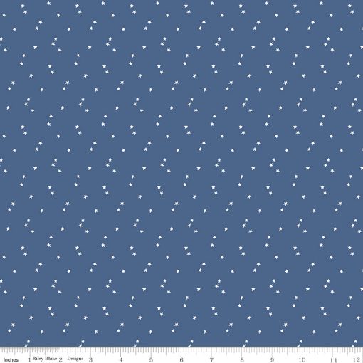 Seasonal Basics Blue Stars Yardage by Riley Blake Designs