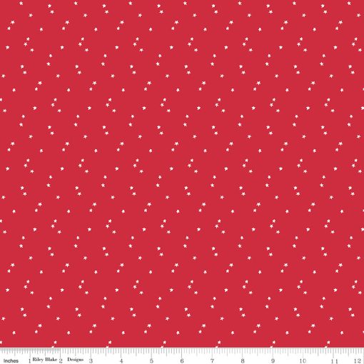 Seasonal Basics Red Stars Yardage by Riley Blake Designs