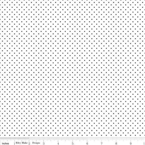 Swiss Dot Black on White Yardage by Riley Blake Designs