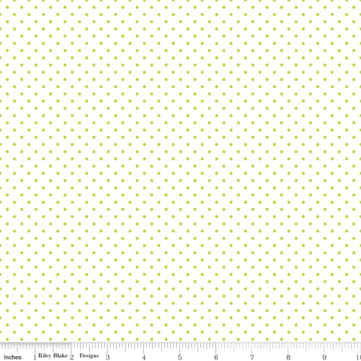 Swiss Dot Lime on White Yardage by Riley Blake Designs