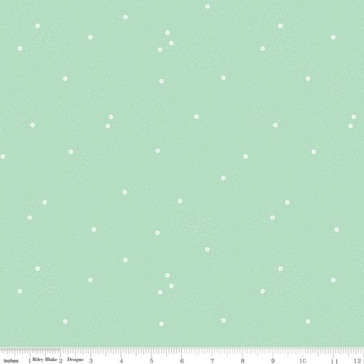 Dainty Daisy Mint Yardage by Beverly McCullough for Riley Blake Designs