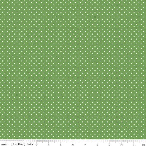 Swiss Dot White on Clover Yardage by Riley Blake Designs