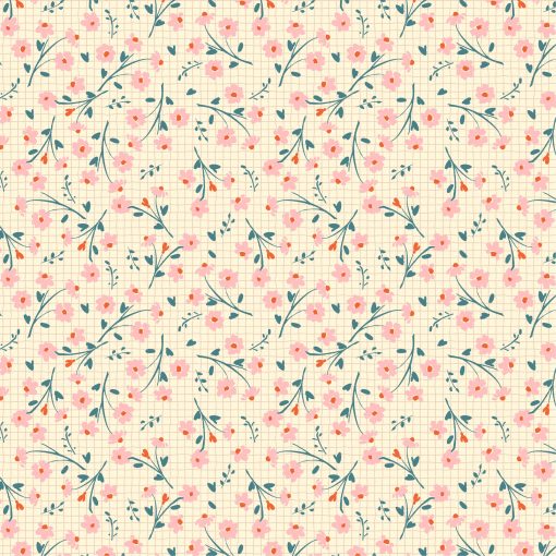 Treasured Threads Natural Dottie Yardage by Lori Woods for Poppie Cotton Fabrics