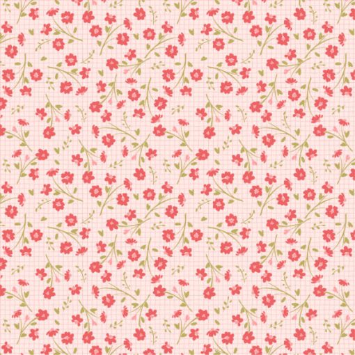 Treasured Threads Pink Dottie Yardage by Lori Woods for Poppie Cotton Fabrics