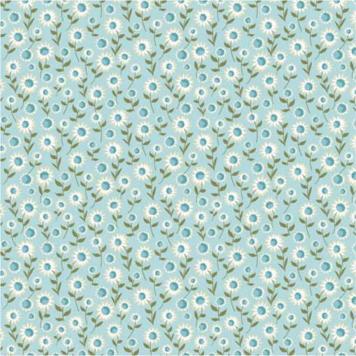 Prairie Sisters Homestead Blue Daisy Dukes Yardage by Lori Woods for Poppie Cotton Fabrics