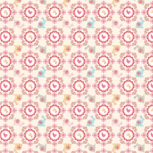 Poppie's Patchwork Club Cream Flopsy & Mopsy Yardage by Lori Woods for Poppie Cotton Fabrics