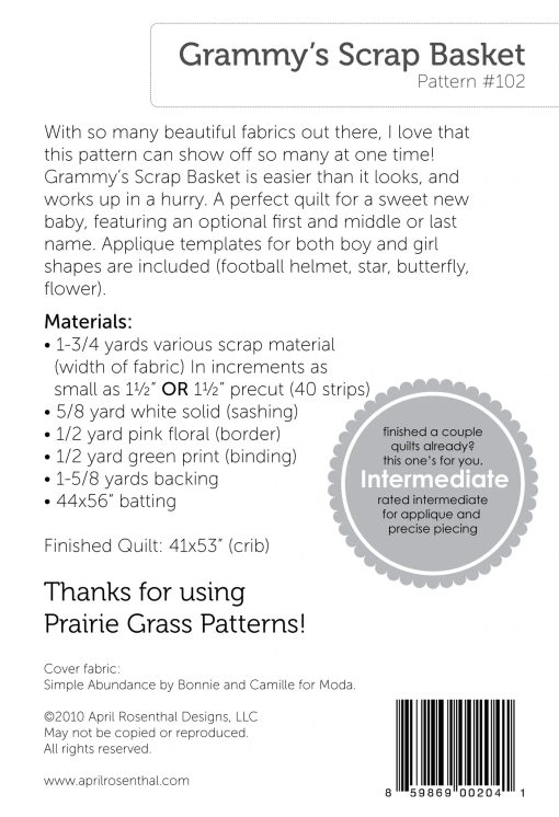 Grammy's Scrap Basket Quilt Pattern by Prairie Grass Patterns - Image 4