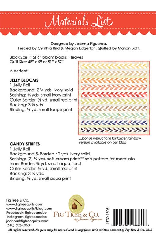 Jelly Blooms & Candy Stripes Quilt Pattern by Fig Tree & Co. - Image 2