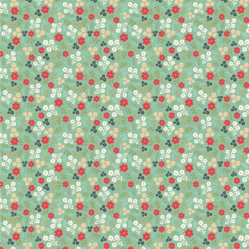 Poppie's Patchwork Club Mint Jemima Yardage by Lori Woods for Poppie Cotton Fabrics