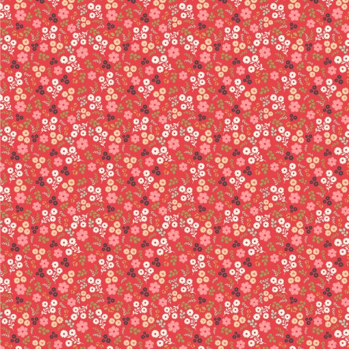 Poppie's Patchwork Club Red Jemima Yardage by Lori Woods for Poppie Cotton Fabrics