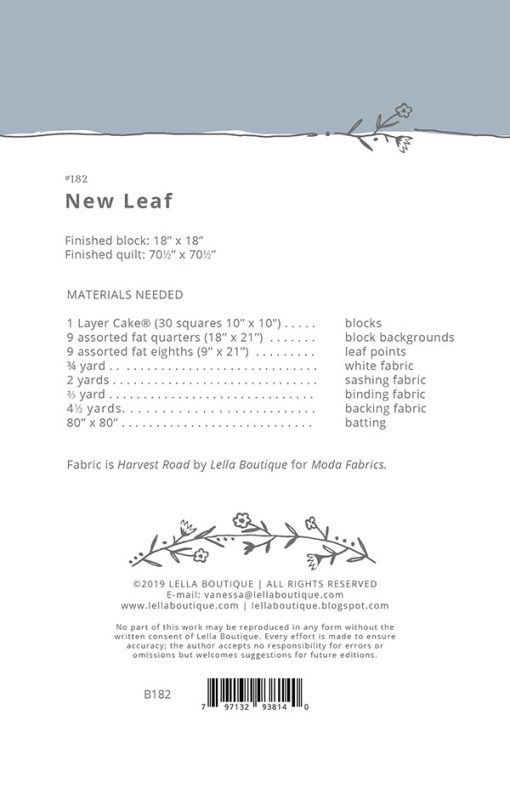 New Leaf Quilt Pattern by Lella Boutique - Image 2