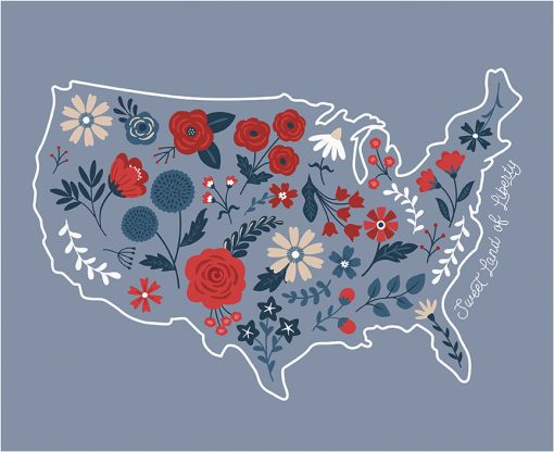 Red White And True Sweet Land of Liberty Panel by Dani Mogstad for Riley Blake Designs