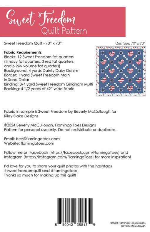 Sweet Freedom Quilt Pattern by Beverly McCullough - Image 2