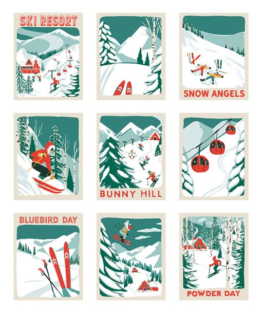 Ski Hill Panel by Corinne Wells for Riley Blake Designs