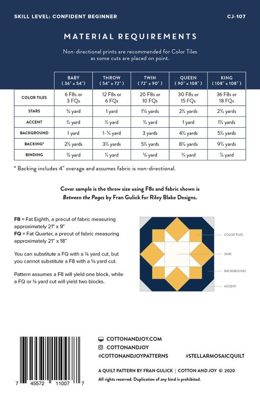 Stellar Mosiac Quilt Pattern by Fran Gulick - Image 3