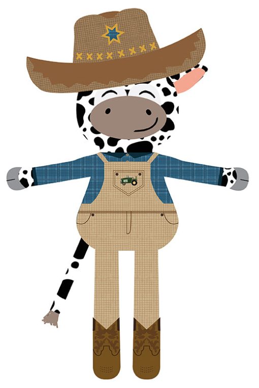 Country Life Boris the Cow Doll Panel by Jennifer Long for Riley Blake Designs - Image 2