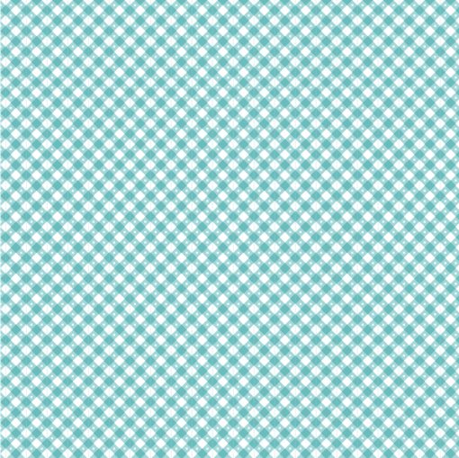 Gingham Picnic Aqua Seaside Yardage by Lori Woods for Poppie Cotton Fabrics