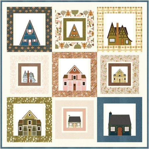 Quaint Cottage Blended Together Wall Hanging Quilt Kit