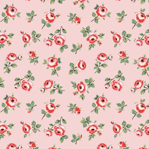 My Favorite Things Pink Rose Petals Yardage by Lori Woods for Poppie Cotton Fabrics