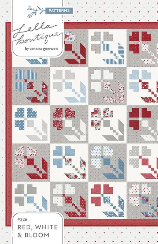 Red, White, & Bloom Quilt Pattern by Lella Boutique