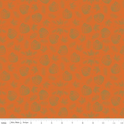 Shades Of Autumn Orange Icons Sparkle Yardage by My Mind's Eye for Riley Blake Designs