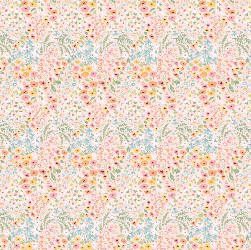 Hollyhock Lane Pink So Dear Yardage by Sheri McCulley for Poppie Cotton Fabrics