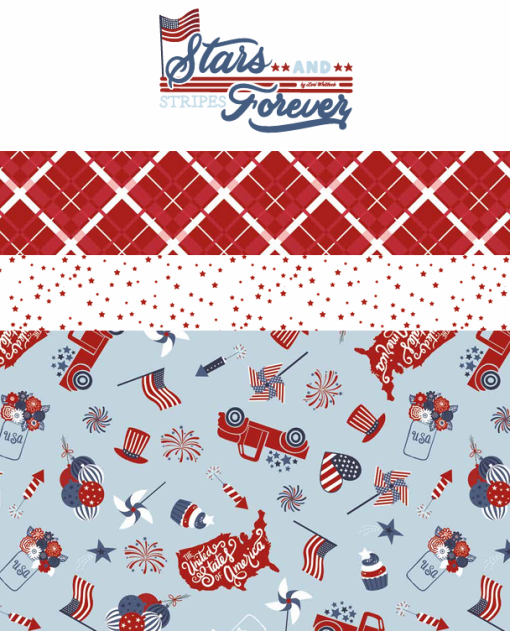 PREORDER Stars and Stripes Forever Fat Quarter Bundle by Lori Whitlock for Riley Blake Designs