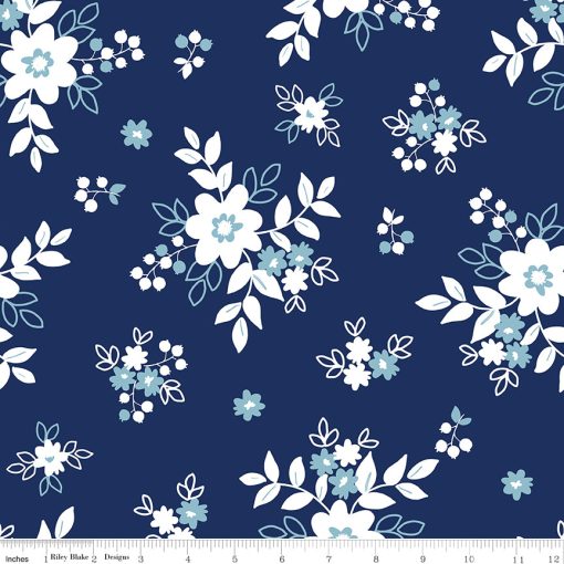 Simply Country Navy Floral 108" Wideback Yardage by Tasha Noel for Riley Blake Designs