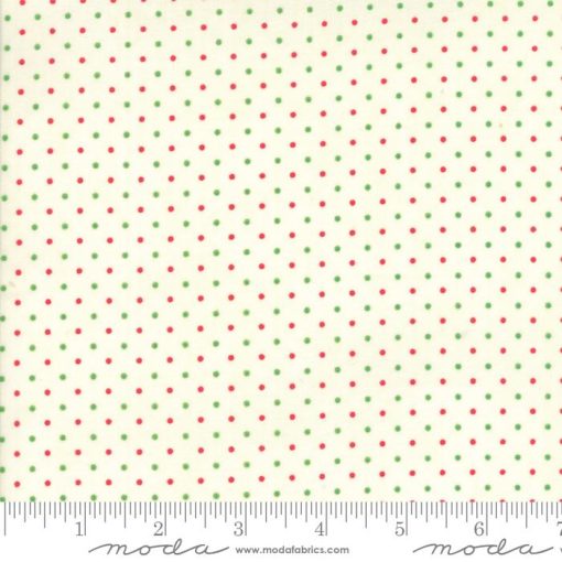 Essential Dots White Red/Green Yardage by Moda Fabrics