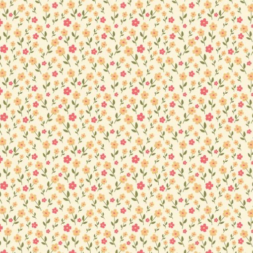 Prairie Sisters Homestead Yellow Wildflower Field Yardage by Lori Woods for Poppie Cotton Fabrics