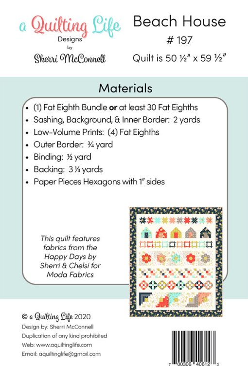 Beach House Quilt Pattern by Sherri McConnell of A Quilting Life Designs - Image 2