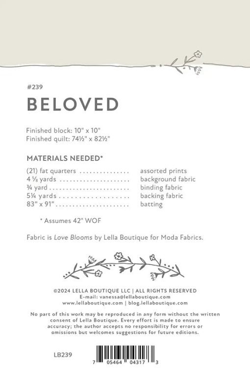 Beloved Quilt Pattern by Lella Boutique - Image 2