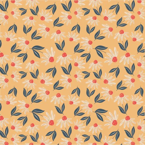 Calico Cowgirls Yellow Big Sunnies Yardage by Lori Woods for Poppie Cotton Fabrics