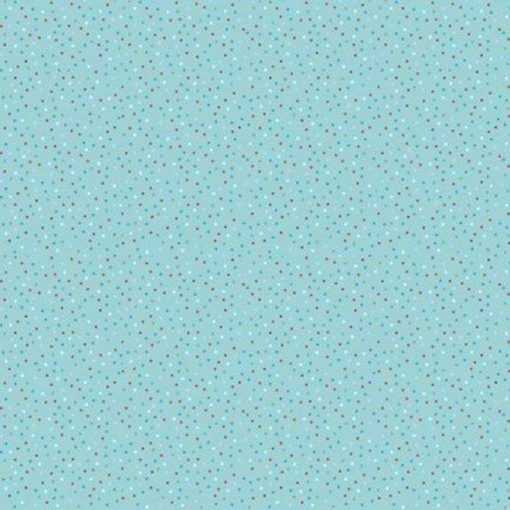 Country Confetti Light Teal Blue Lagoon Yardage by Lori Woods for Poppie Cotton Fabrics