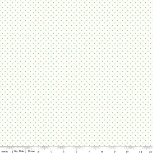 Le Creme Dots Aqua Yardage by Riley Blake Designs