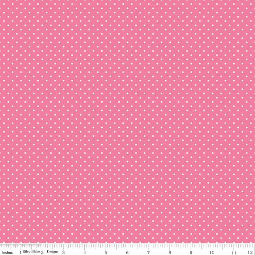 Swiss Dot White on Hot Pink Yardage by Riley Blake Designs