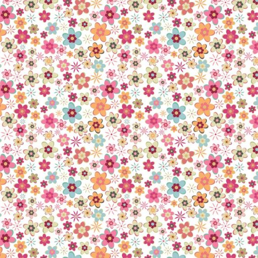 Calico Cowgirls White Cowgirl Meadow Yardage by Lori Woods for Poppie Cotton Fabrics