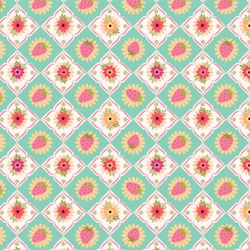 Calico Cowgirls Mint Feeling Quilty Yardage by Lori Woods for Poppie Cotton Fabrics