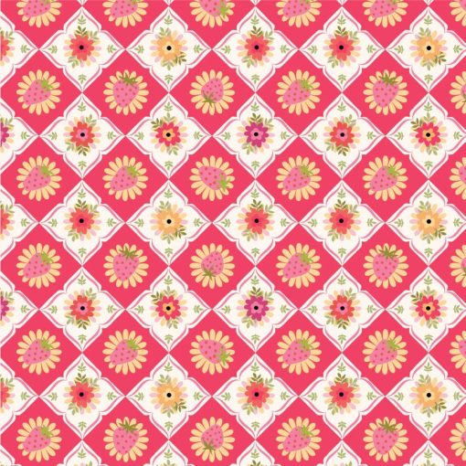 Calico Cowgirls Pink Feeling Quilty Yardage by Lori Woods for Poppie Cotton Fabrics