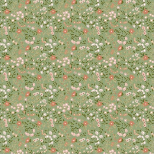 Promise Me Green From My Heart Yardage by Michal Marko for Poppie Cotton Fabrics