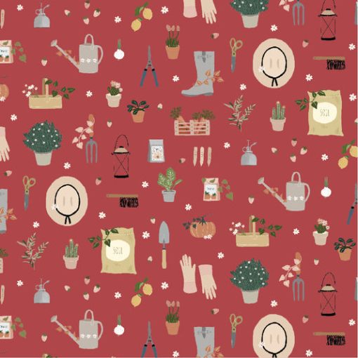 Promise Me Red Love You More Yardage by Michal Marko for Poppie Cotton Fabrics