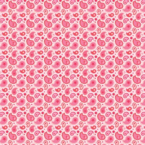 Calico Cowgirls Pink Paisley & Poppy Yardage by Lori Woods for Poppie Cotton Fabrics