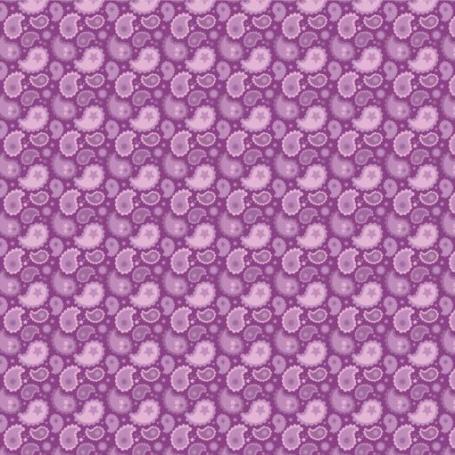 Calico Cowgirls Purple Paisley & Poppy Yardage by Lori Woods for Poppie Cotton Fabrics